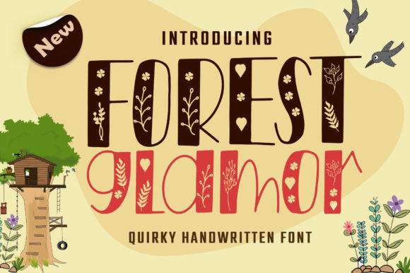 Forest Glamor: A Quirky Display Font for Standout Designs